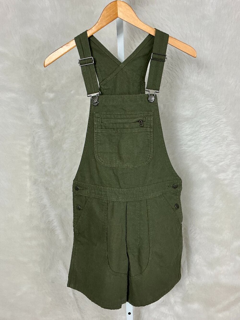 Patagonia Women's Green Organic Cotton Stand Up Overalls Shorts Shortall 5 In XS